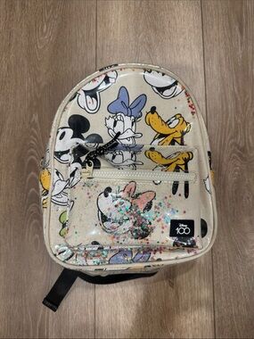 Disney x Zara Cream Minnie & Friends Glitter Kids Backpack